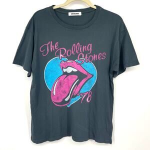 Daydreamer Rolling Stones 78 Ticket Boyfriend Tee Small Vintage Black